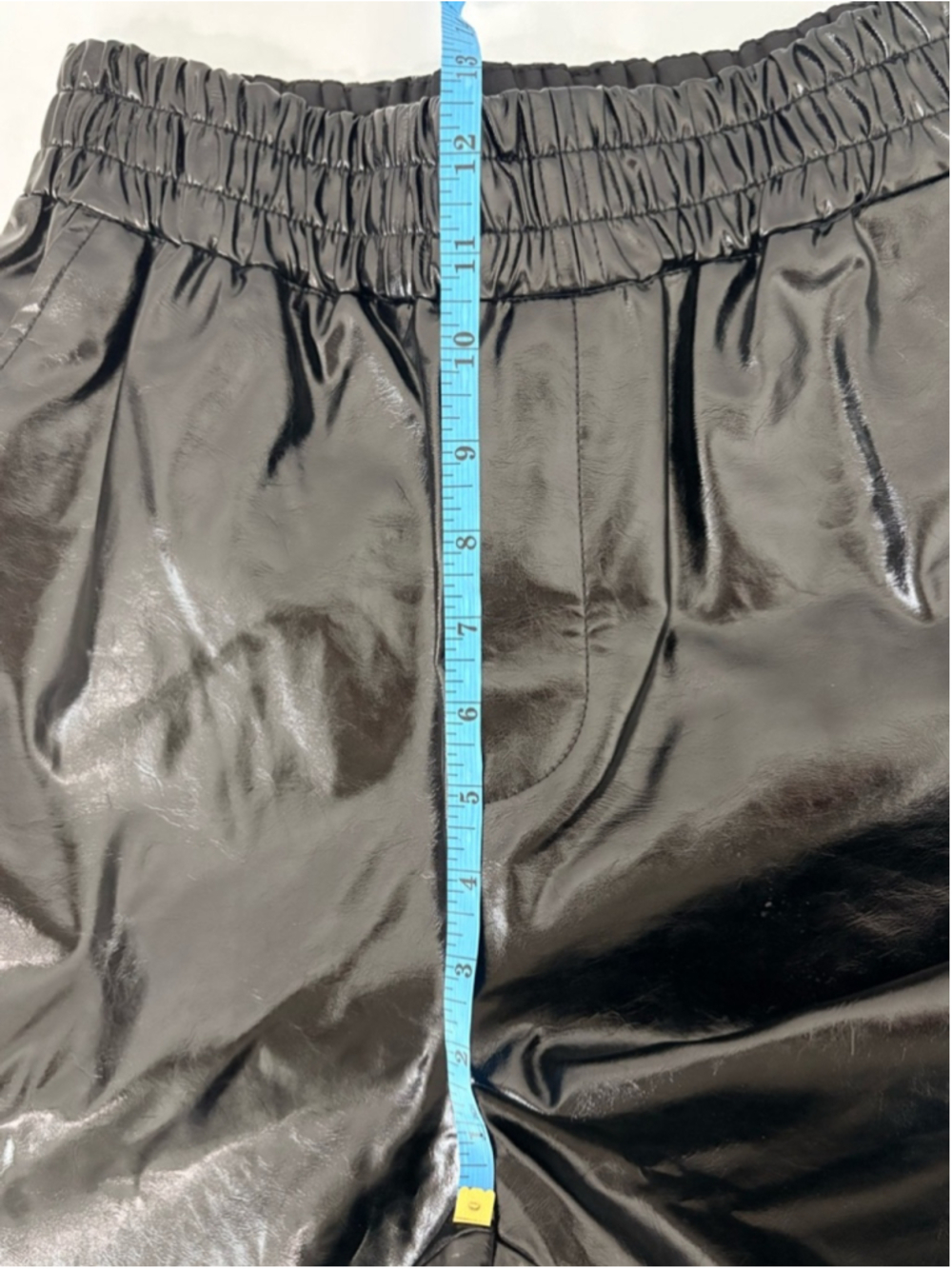 Maeve by Anthropologie Faux Patent Leather Pants Sz XS (13.5”W) Black #338 NWOT - Picture 9 of 11